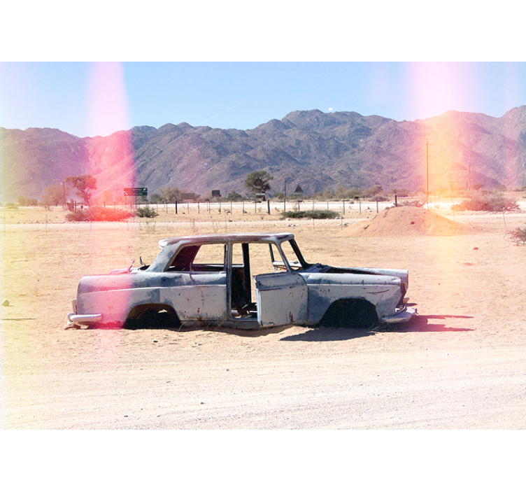 Abandoned classic car wall mural vehicle - TenStickers