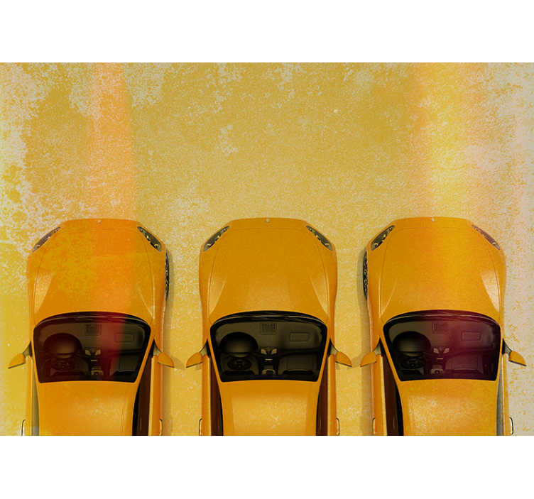 Yellow Sport Cars wall mural vehicle - TenStickers