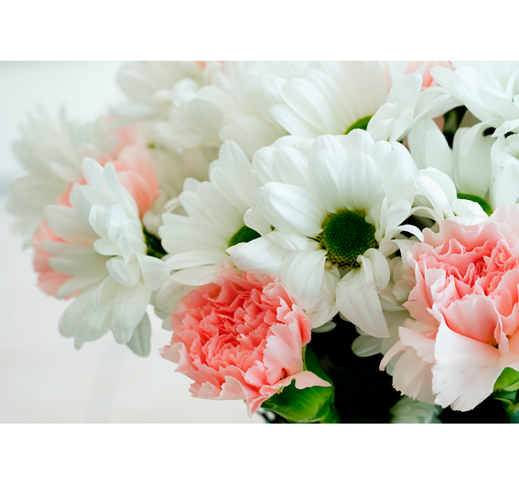 White bouquet flowers wall mural - TenStickers