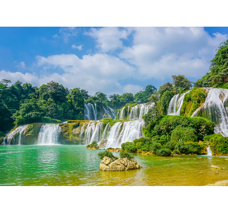 Wall mural waterfall tranquil waterfall view - TenStickers