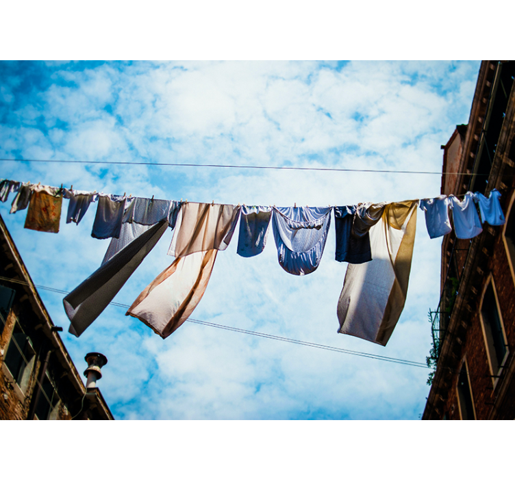 Clothes Line Breeze city wall mural - TenStickers