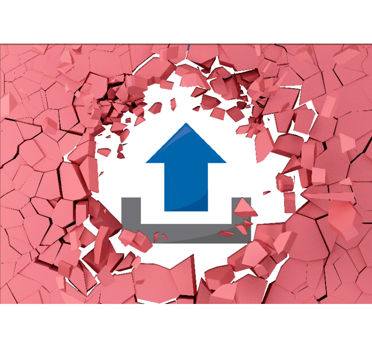 Wall mural 3d breaking through barriers - TenStickers