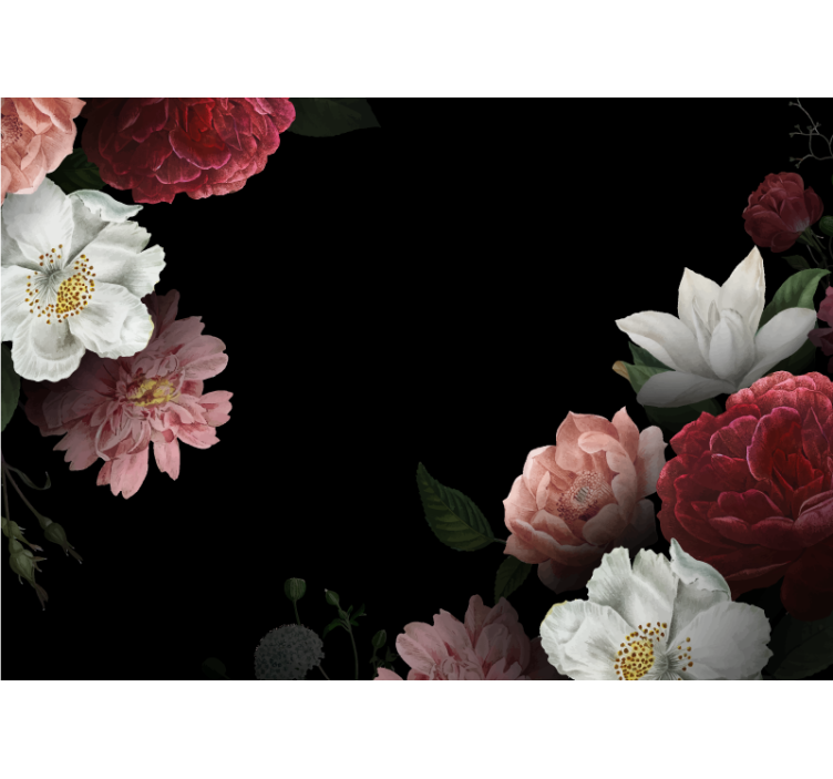 Exquisite floral arrangement flower wall mural - TenStickers