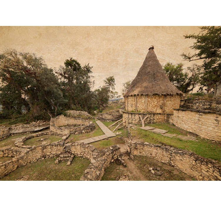 Landscape wall mural ancient structure scene - TenStickers