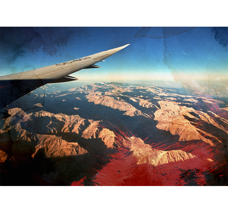 Wall mural vehicle aerial mountain landscape - TenStickers
