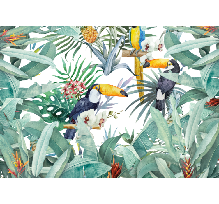 Animals wall mural toucans in the foliage - TenStickers