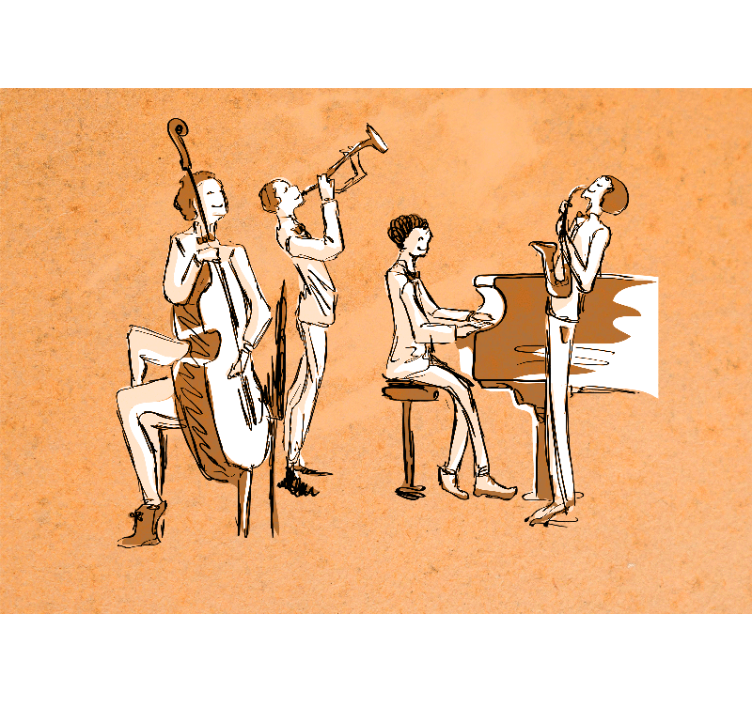 Music wall mural jazz band show - TenStickers