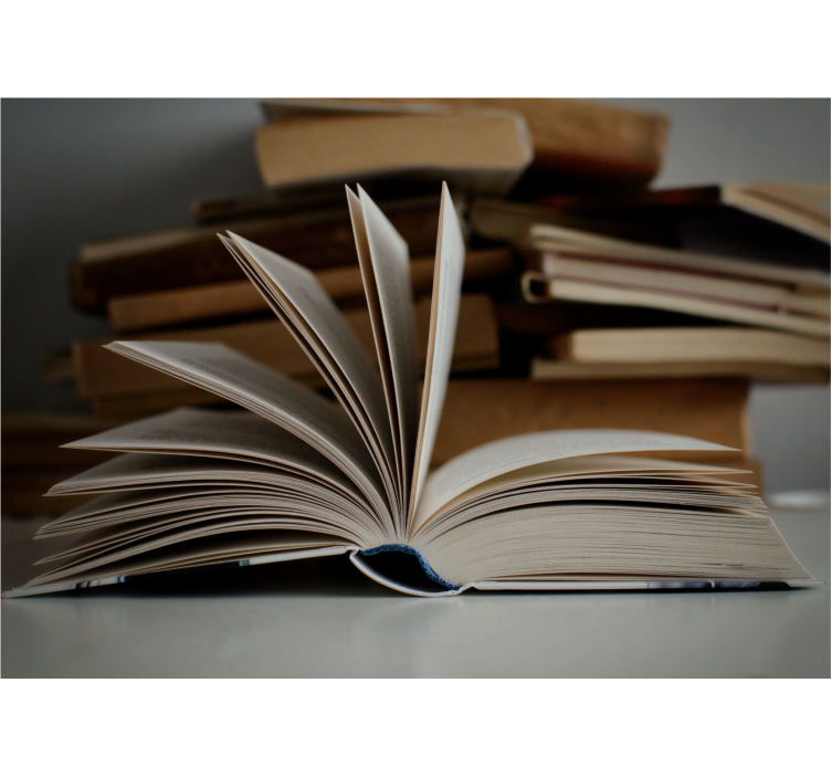 Quote wall mural open book scene - TenStickers