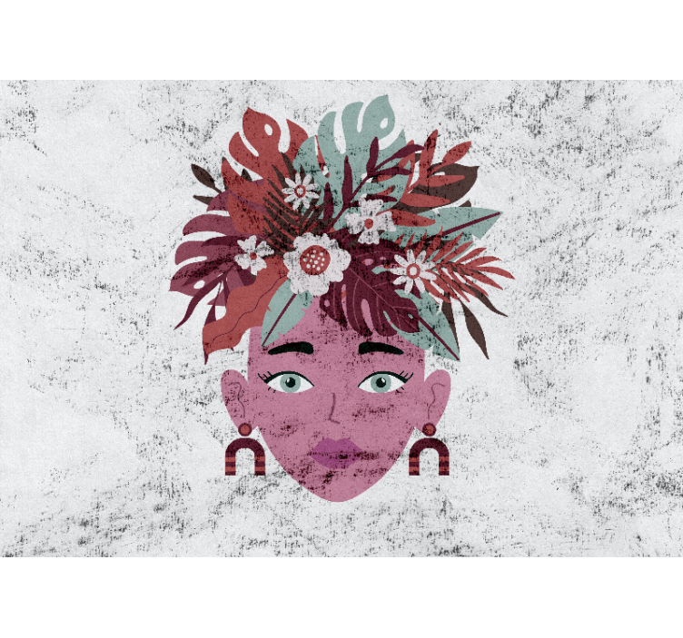 People wall mural stylized floral head - TenStickers
