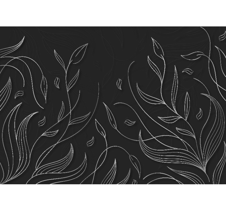 Elegant plants design living room wall mural - TenStickers