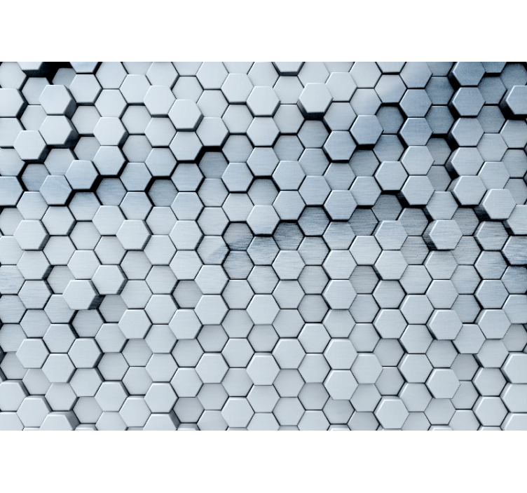 Metallic hexagons 3D Wall Mural - TenStickers