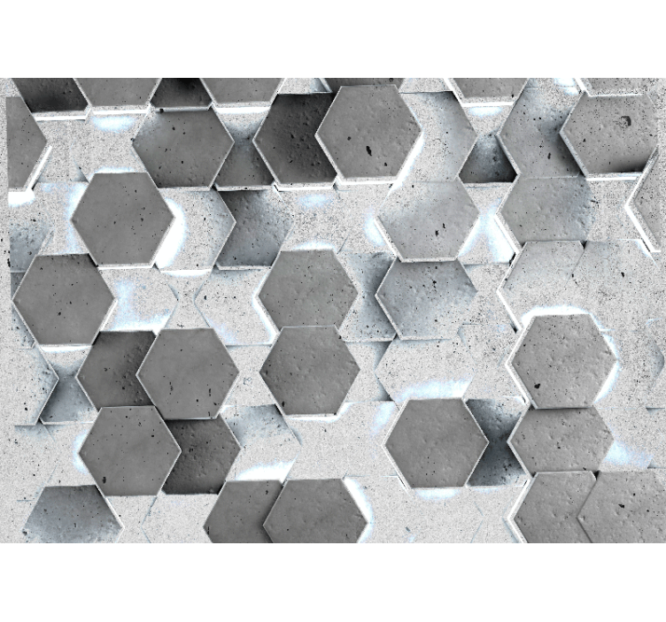Texture wall mural hexagonal concrete design - TenStickers