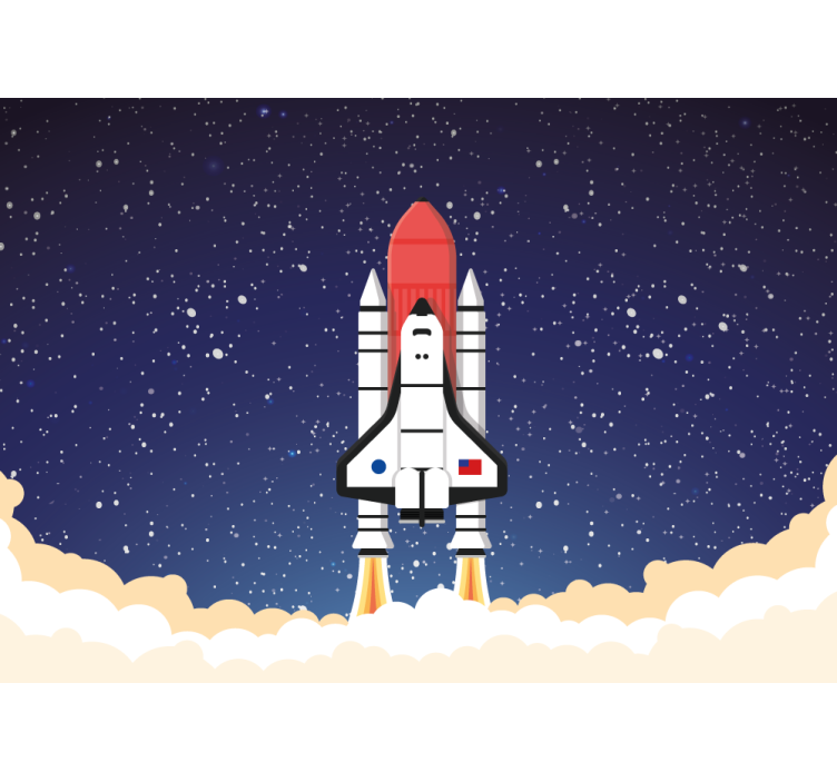 Space wall mural rocket launch adventure - TenStickers