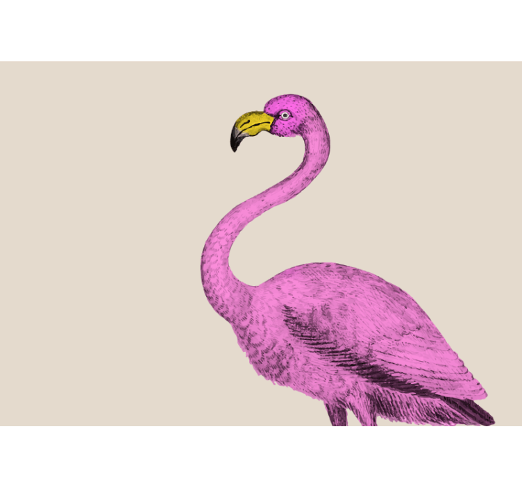 Animals wall mural pink flamingo elegance - TenStickers