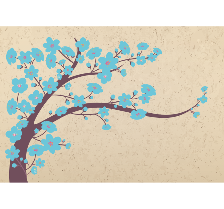 Flower wall mural sakura bloom stem - TenStickers