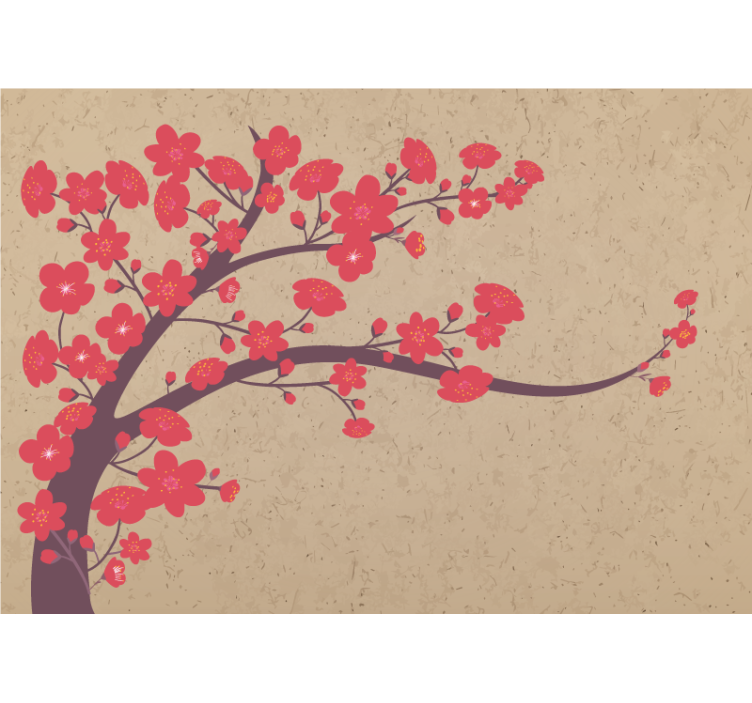 Sakura branch flower wall mural - TenStickers