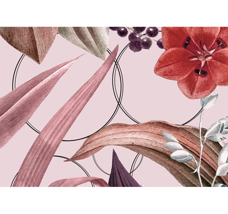 Flower wall mural flower pattern design - TenStickers