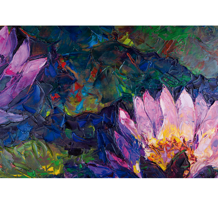 Flower wall mural lotus blossom abstract - TenStickers