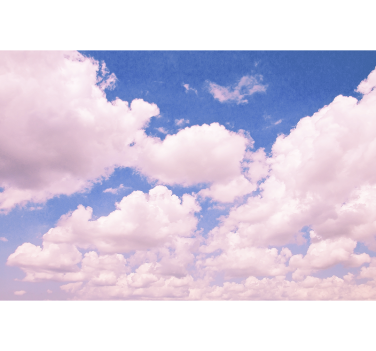 Fluffy Pink Clouds sky wall mural - TenStickers