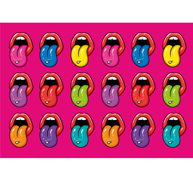 Colorful tongue expressions graffiti wall mural - TenStickers