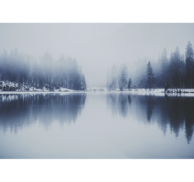 Wall mural nature serene lakeside view - TenStickers