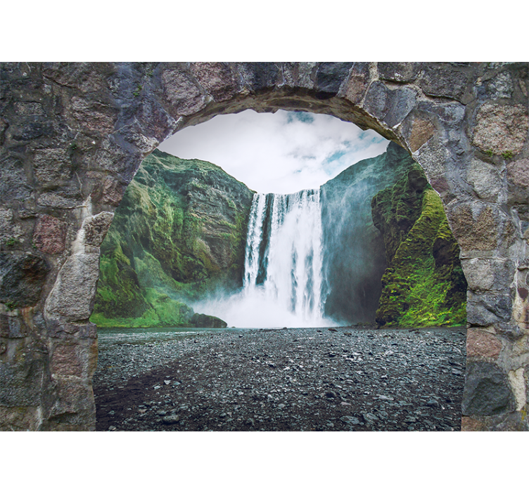 Wall mural waterfall majestic waterfall view - TenStickers
