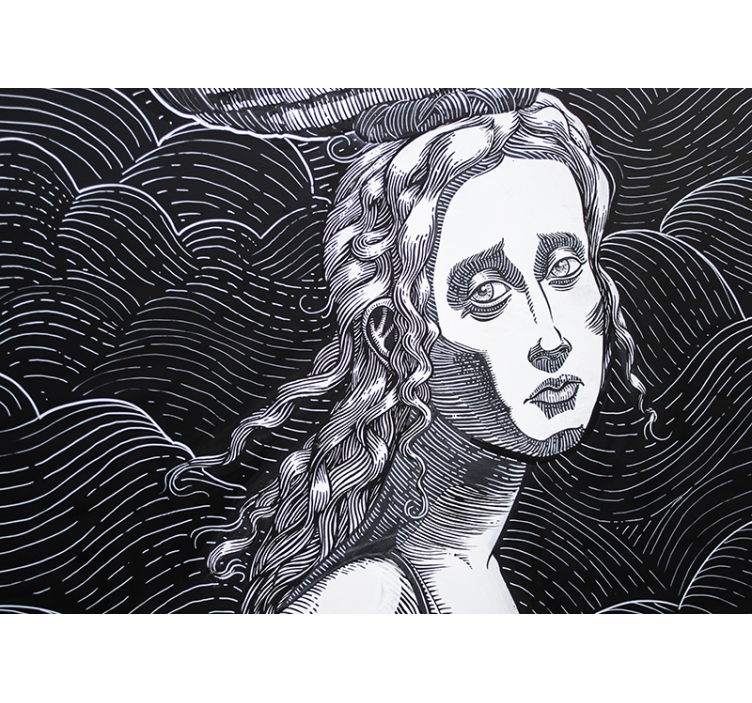 Art wall mural intricate female portrait - TenStickers