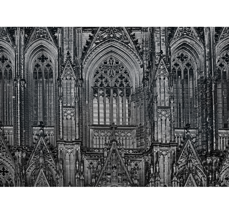 City wall mural featuring gothic architecture details - TenStickers