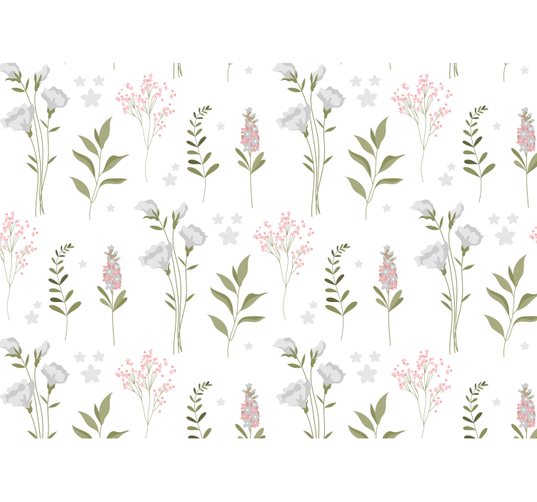 Flower wall mural with delicate floral designs - TenStickers