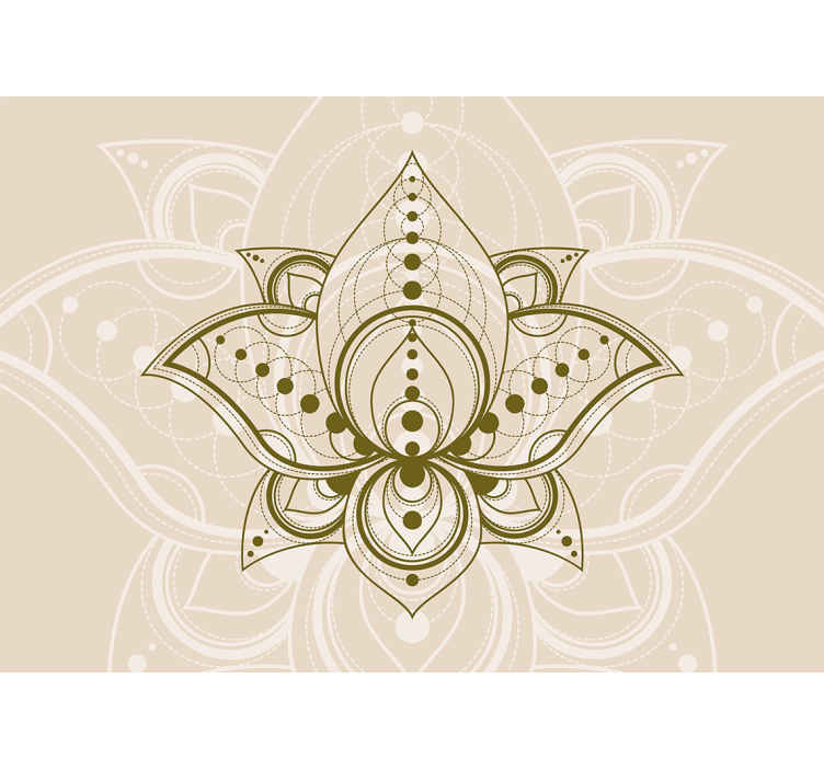 Mandala wall mural with graceful lotus design - TenStickers