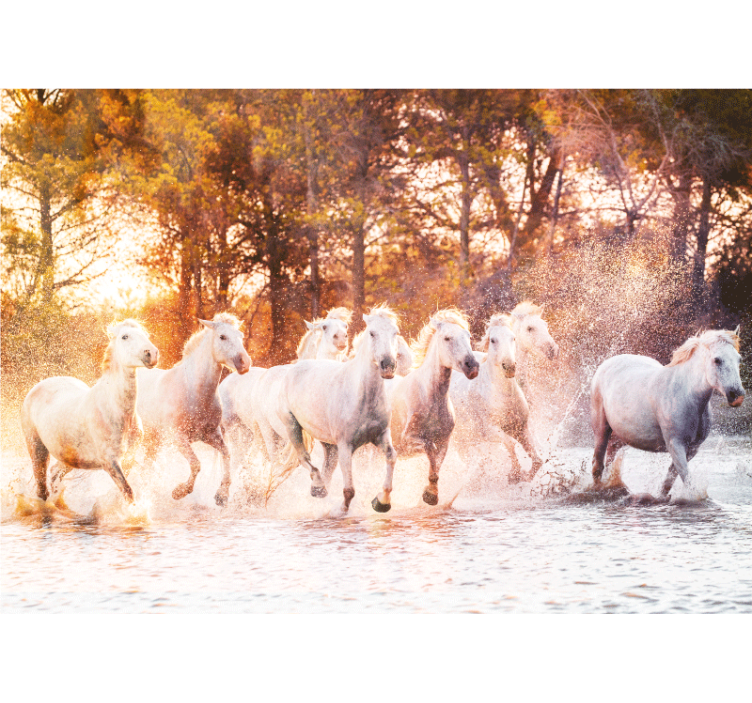 Animals wall mural majestic horses running - TenStickers
