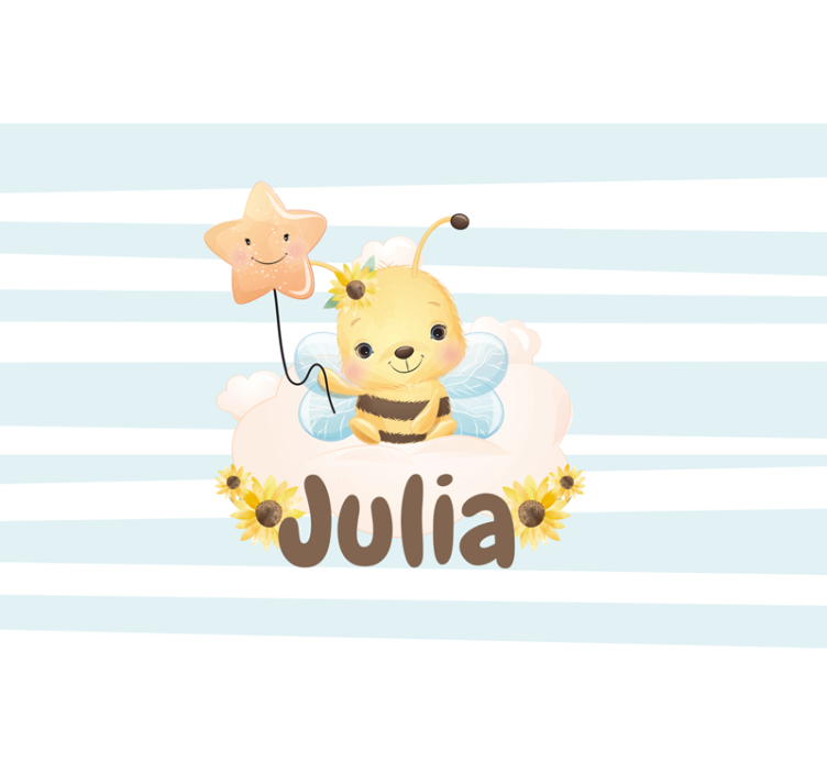 Cute animals bee with name Kids wall Murals - TenStickers