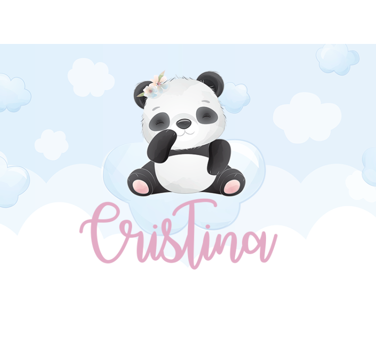 Animals wall mural cute panda design - TenStickers