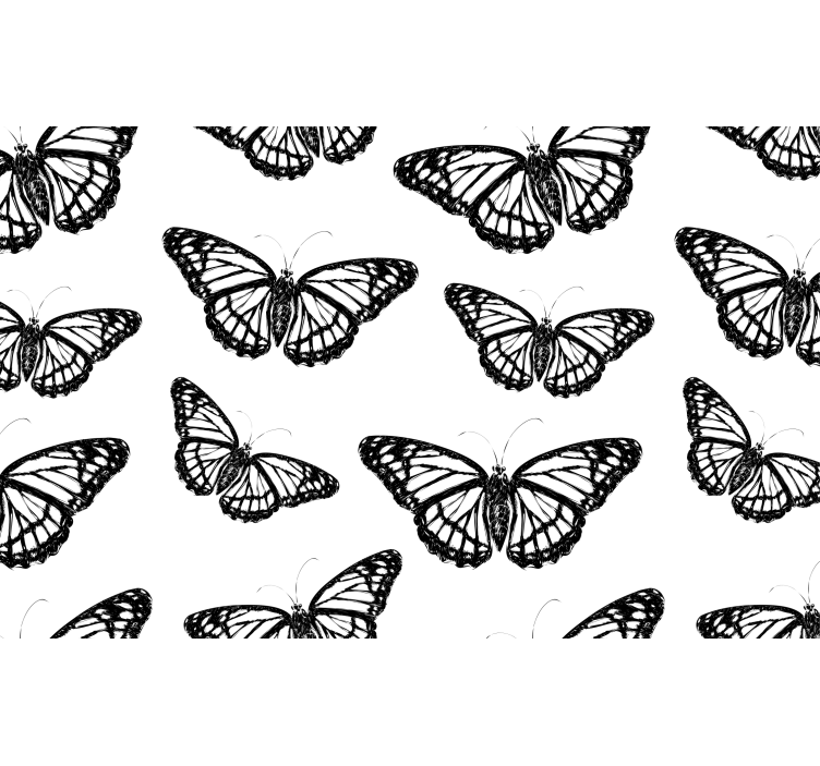 Elegant black butterflies animals wall mural - TenStickers