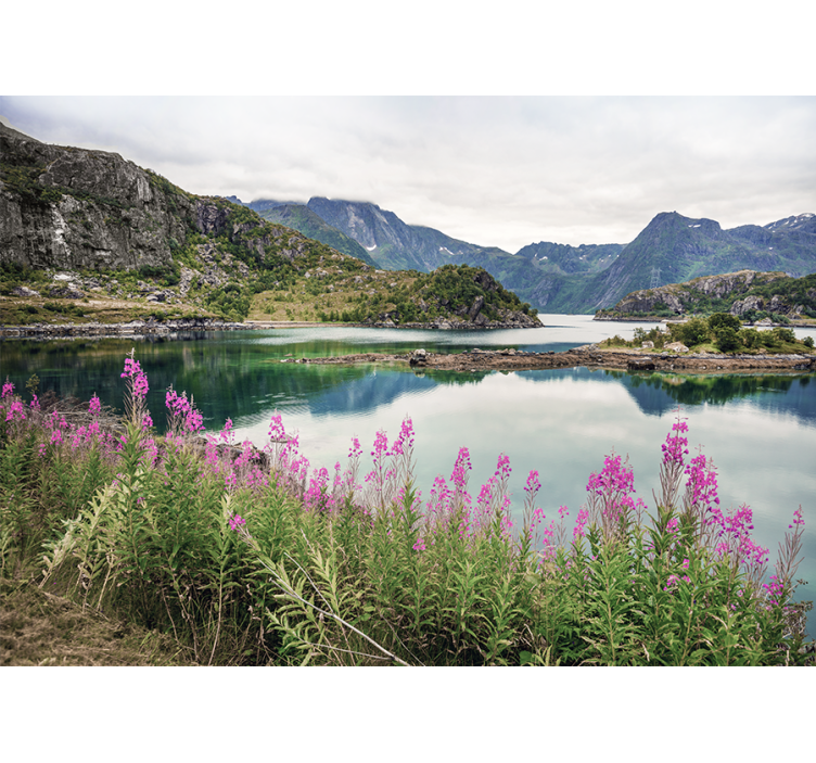 Landscape wall mural enchanting norwegian fjord - TenStickers