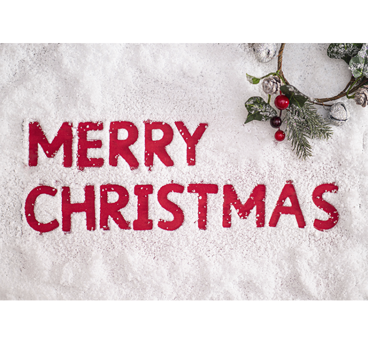 Christmas wall mural festive snowy greetings - TenStickers