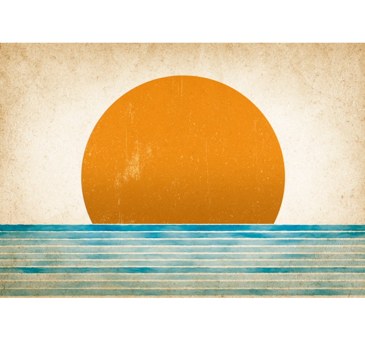 Landscape wall mural sunset over water - TenStickers