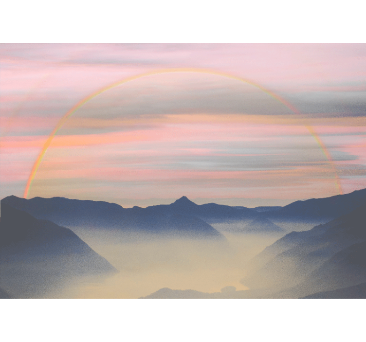 Landscape wall mural mountain rainbow scene - TenStickers