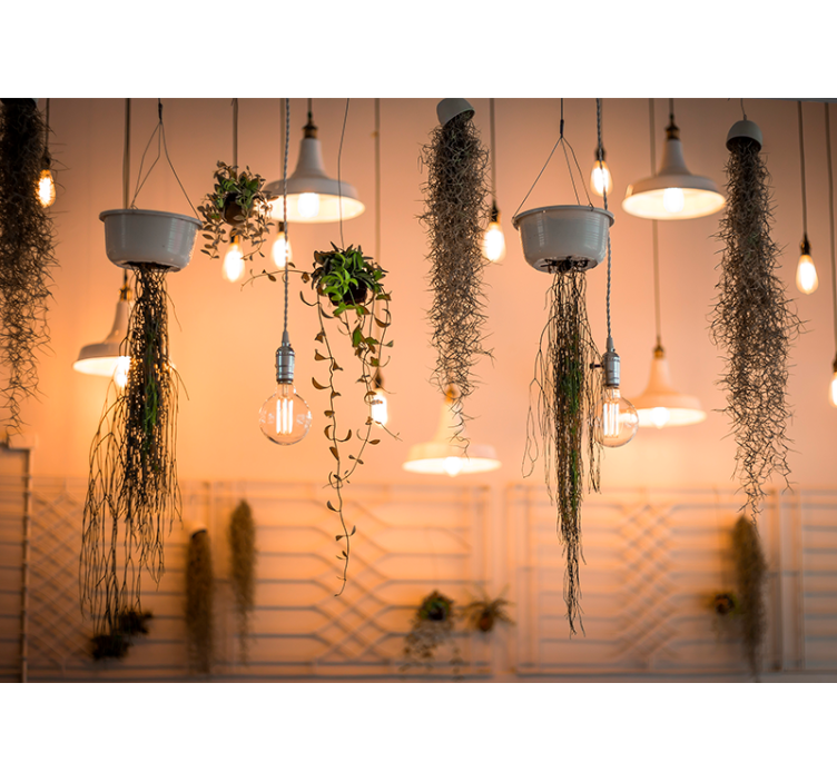 Wall mural nature with hanging greenery decor - TenStickers