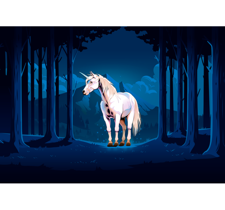 Wall mural fantasy majestic unicorn landscape - TenStickers