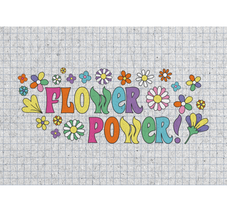 Flower wall mural flower power design - TenStickers
