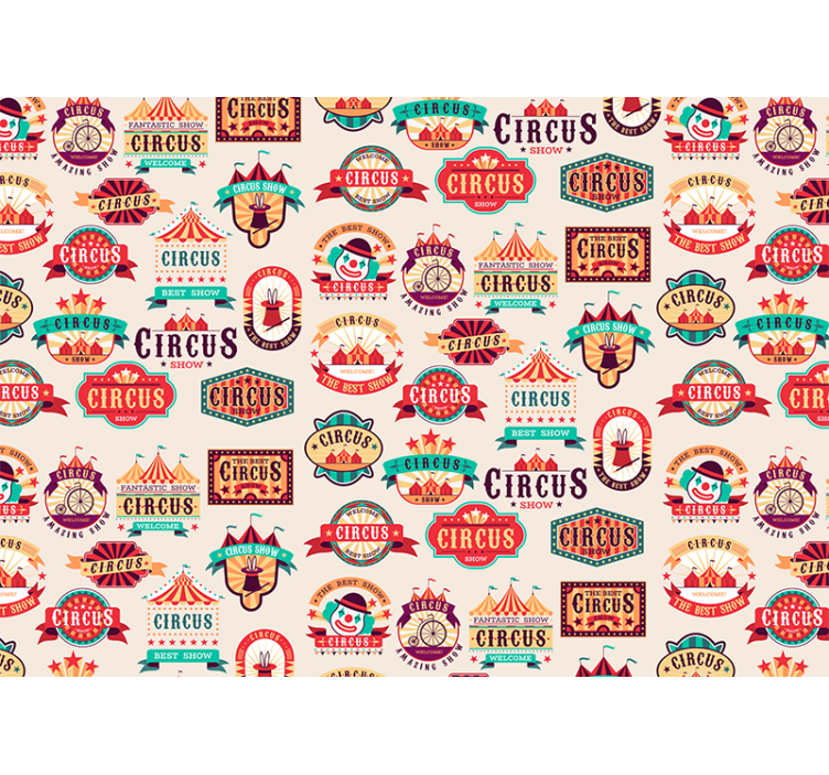 Circus ticket design Kids wall Murals - TenStickers