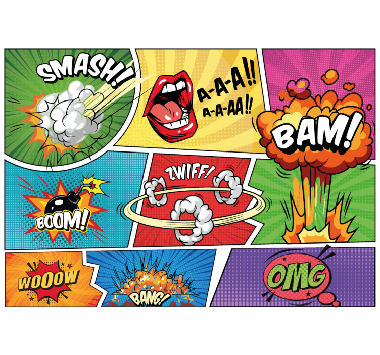 Graffiti wall mural comic book style art - TenStickers