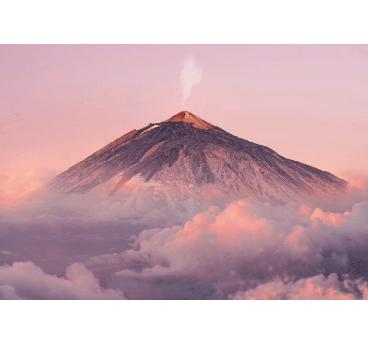 Wall mural mountain smoky volcano summit - TenStickers