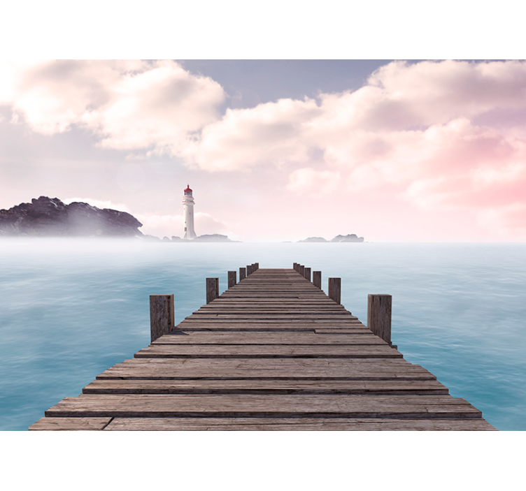 Landscape wall mural seaside lighthouse path - TenStickers