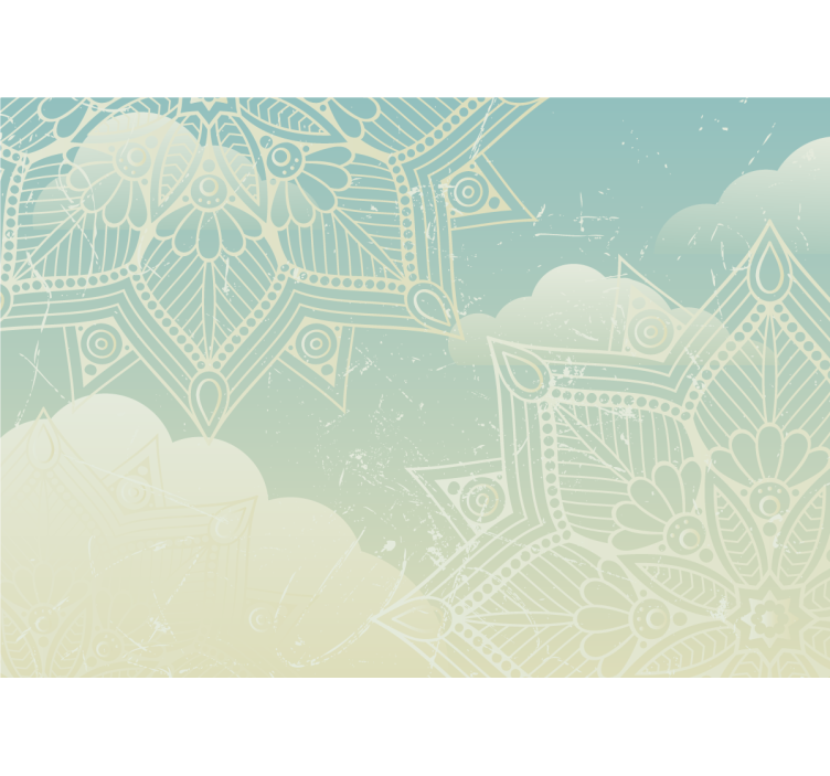 Mandala wall mural with complex geometric design - TenStickers