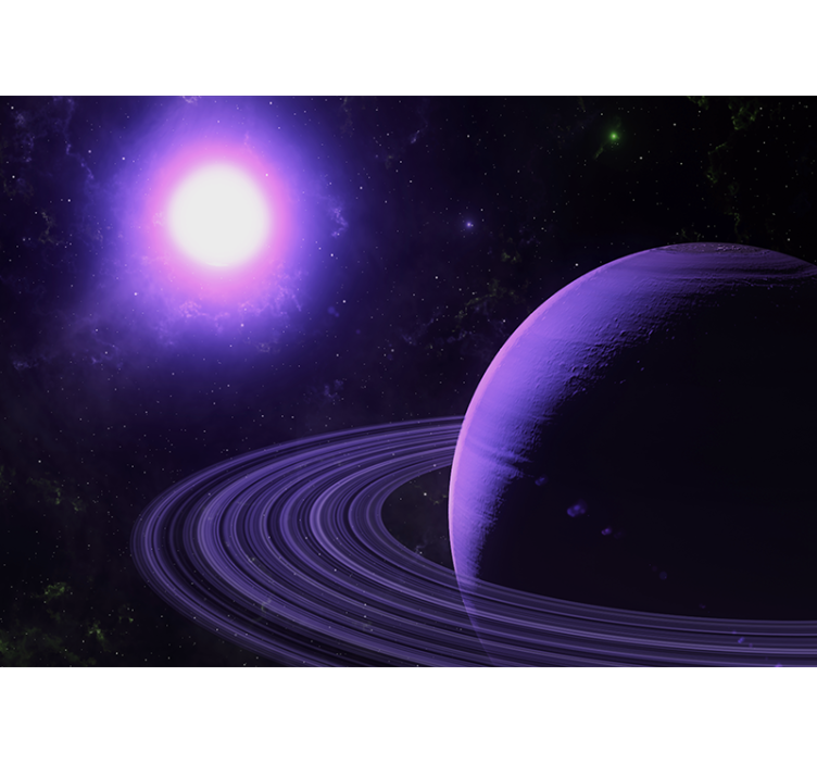 Space wall mural violet planetary scene - TenStickers