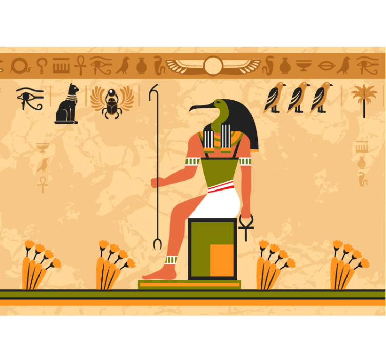 Animals wall mural egyptian god thoth - TenStickers