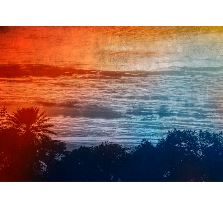 Landscape wall mural twilight over the waves - TenStickers