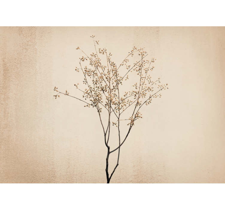 Flower wall mural delicate floral branch design - TenStickers